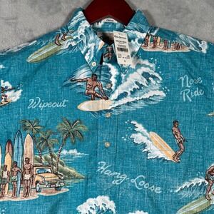 Reyn Spooner Shirt Mens S Blue Waveriders Surf Wipeout Hang Loose Limited Issue‎